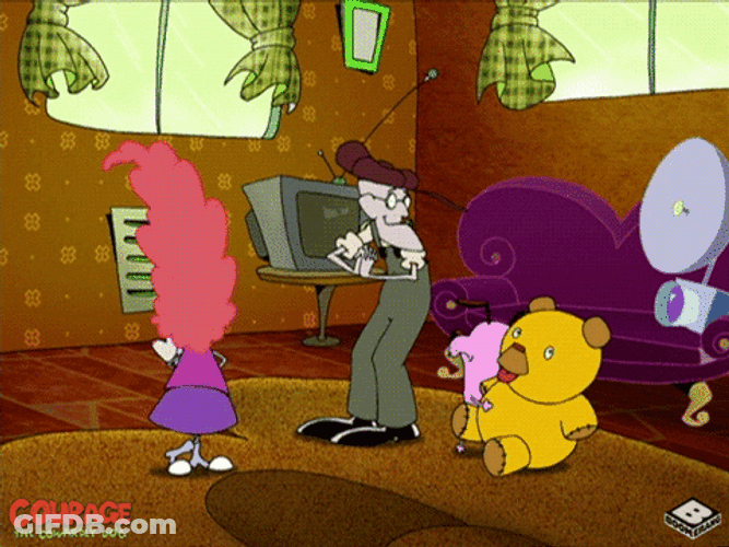 Courage The Cowardly Dog Shocked Reaction GIF