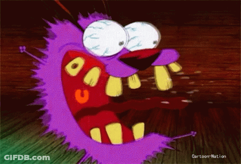 Courage The Cowardly Dog With Huge Mouth GIF