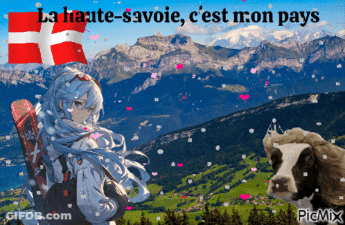 Cow And Girl La Haute-Savoie C'est Mon Pays GIF