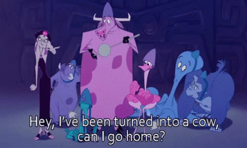 Cow And Yzma GIF