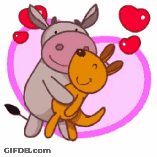 Cow Dancing Romantically With Dog Animation GIF