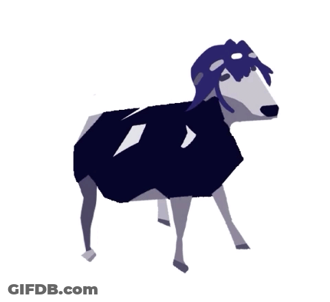 Cow In Sweater And Purple Hat GIF