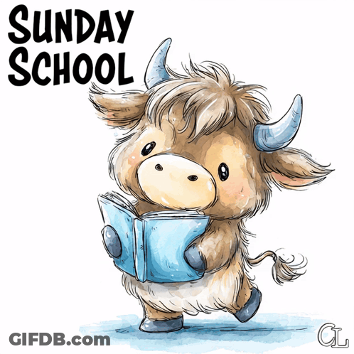 Cow Reading Book Sunday School GIF
