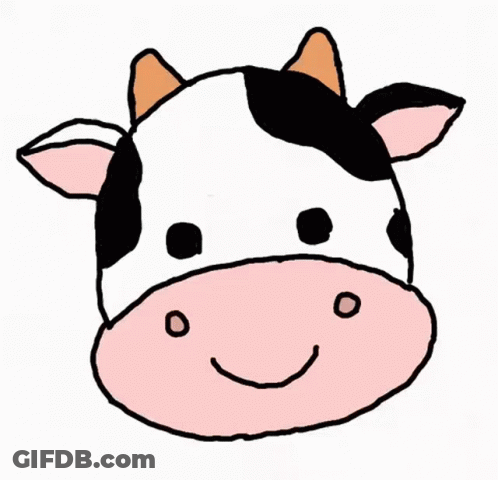 Cow's Head With Pink And Black Nose GIF