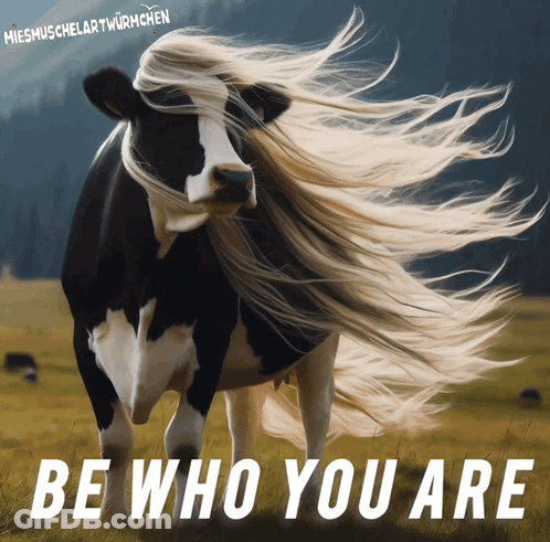 Cow Saying Be Who You Are GIF