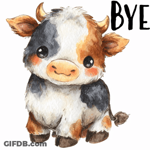 Cow Saying Bye GIF