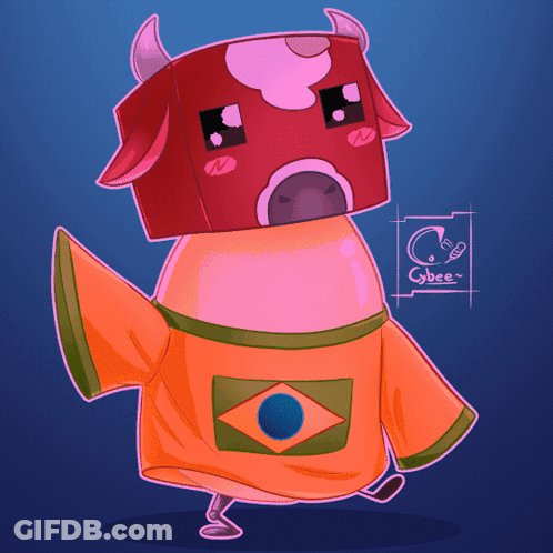 Cow Wearing Orange Shirt With Brazilian Flag GIF