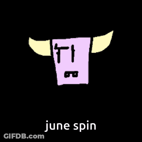 Cow With Horns Saying June Spin GIF