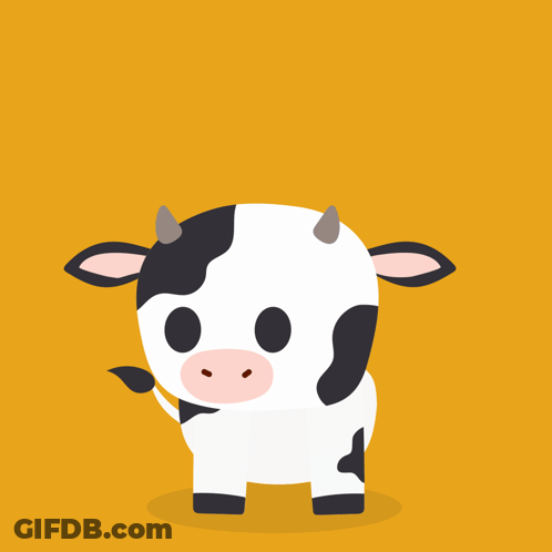 Cow With Horns Says What's That On Yellow Background GIF
