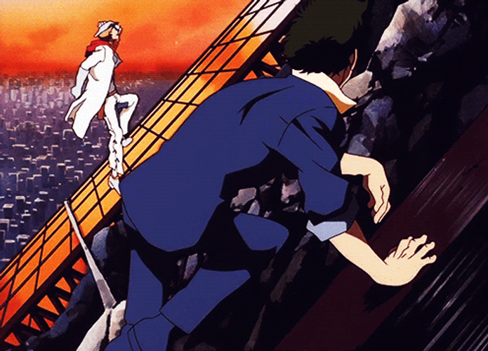Cowboy Bebop Spike Andy Climbing GIF