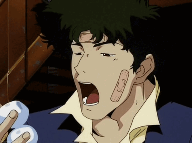 Cowboy Bebop Spike Eating GIF