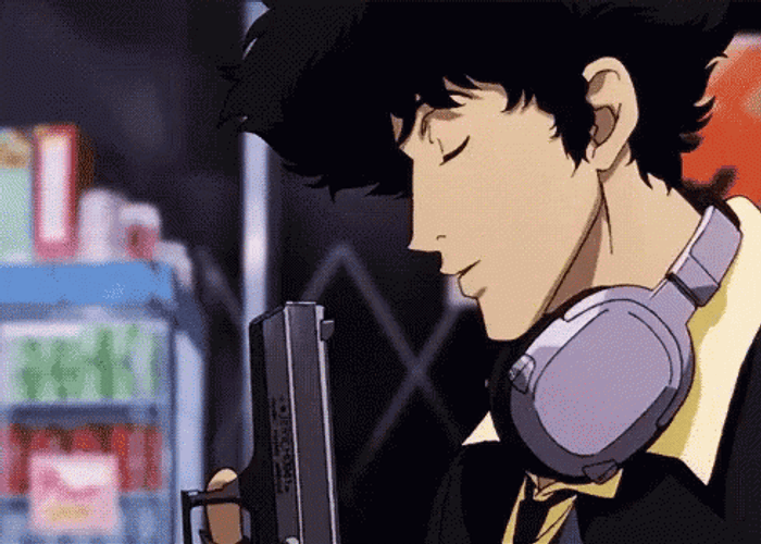 Cowboy Bebop Spike Gun Playing GIF