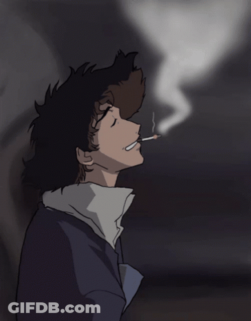Cowboy Bebop Spike Spiegel Animated Smoke GIF