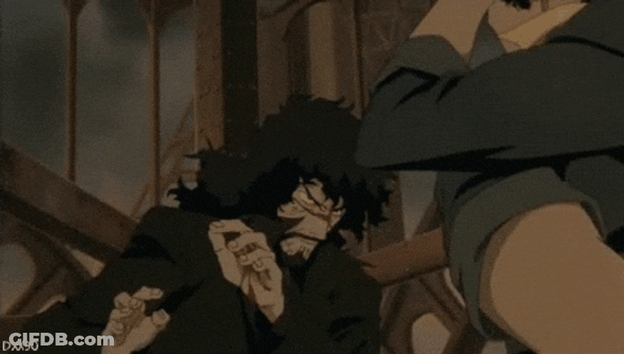Cowboy Bebop Spike Spiegel Fighting With Someone GIF