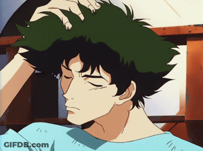 Cowboy Bebop Spike Spiegel Holding His Head GIF