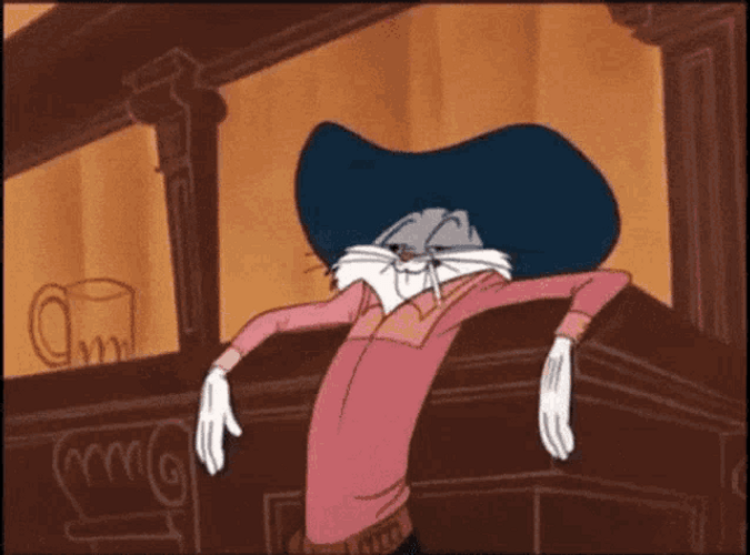 Cowboy Bugs Bunny Playing His Gun GIF