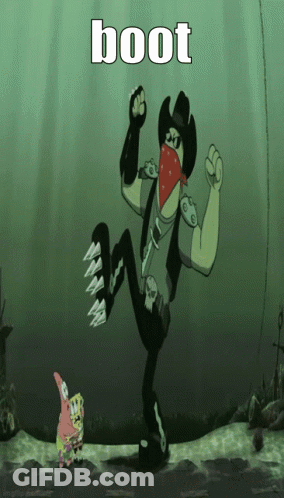 Cowboy Hat Bandana Cartoon Dancing In Water Boot GIF