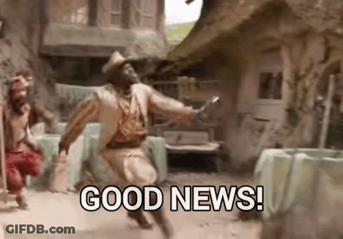 Cowboy Hat Man Dancing By Thatched Building Good News GIF