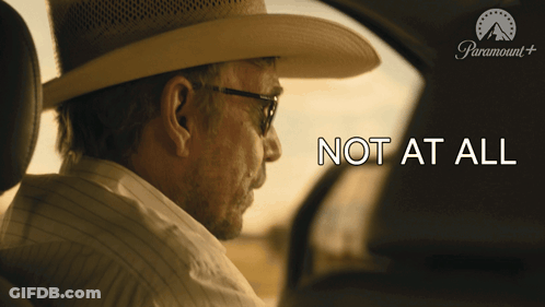Cowboy Hat Man Driving Car Saying Not At All GIF