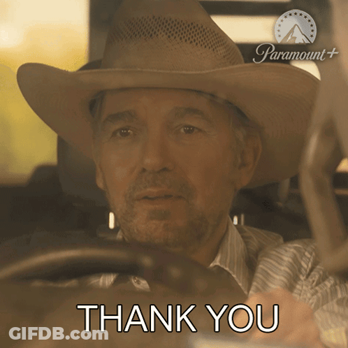 Cowboy Hat Man Driving Saying Thank You GIF