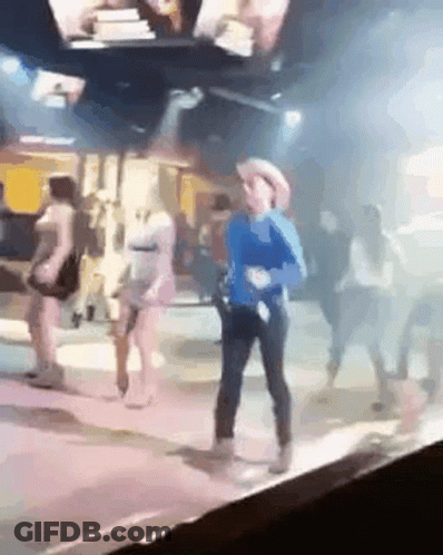 Cowboy Hat Man Holding Camera Slide And Ride Rodeo GIF