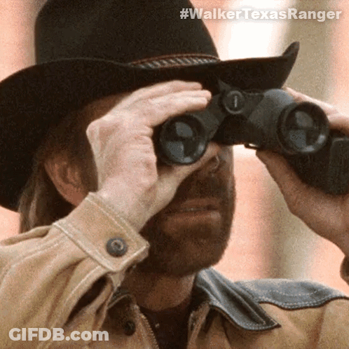 Cowboy Hat Man Looking Through Binoculars #Walkertexasranger GIF