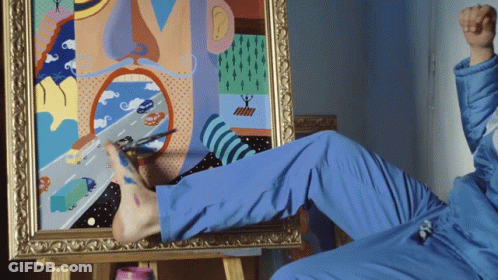 Cowboy Hat Man Painting Florida On Easel GIF