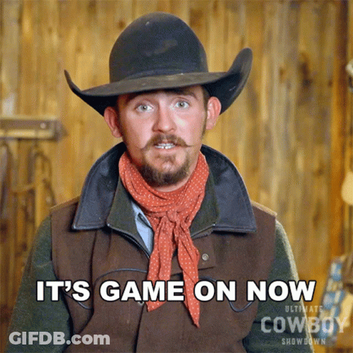 Cowboy Hat Man Saying It's Game On Now GIF