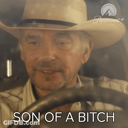 Cowboy Hat Man Saying Son Of A Bitch While Driving GIF