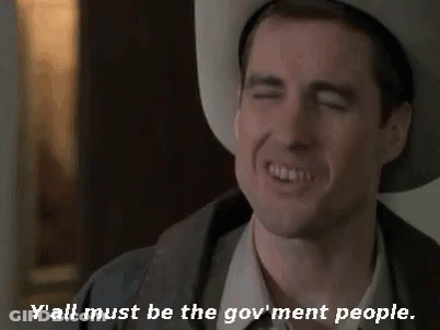 Cowboy Hat Man Saying Y'all Must Be The Government People GIF