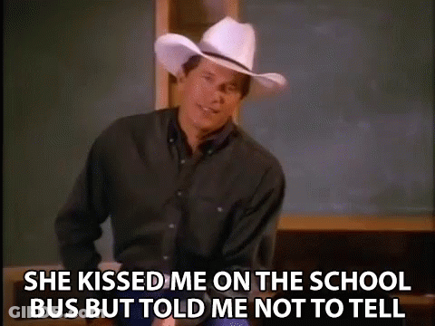 Cowboy Hat Man Says She Kissed Me On School Bus GIF