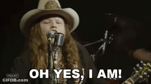 Cowboy Hat Man Singing Oh Yes I Am GIF