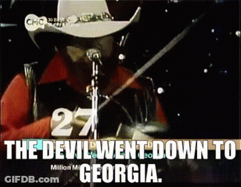 Cowboy Hat Man Singing The Devil Went Down To Georgia GIF