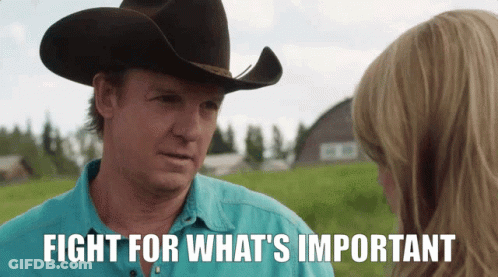 Cowboy Hat Man Talking To Woman Fight For What's Important GIF