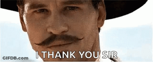 Cowboy Hat Man With Mustache Says I Thank You Sir GIF