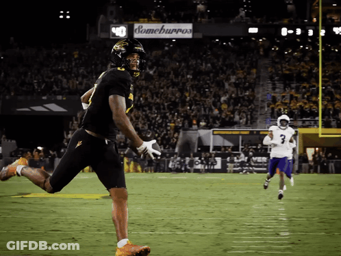 Cowboy Hat Mascot Says Go Pokes On Football Field GIF