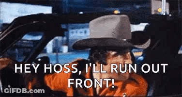 Cowboy Hat Mustache Man Driving Saying Good Morning Will GIF