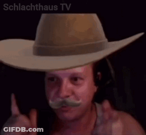Cowboy Hat Mustache Saying Pew GIF