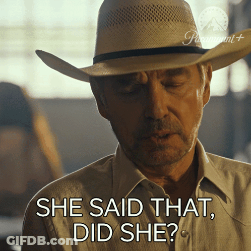 Cowboy Hat Saying She Said That Did She GIF