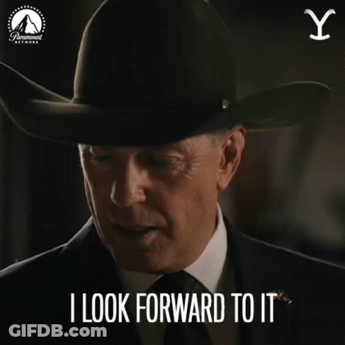 Cowboy Hat Suited Man I Look Forward To It GIF