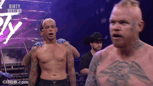 Cowboy In Boxing Ring Saying Dirty Boxing GIF