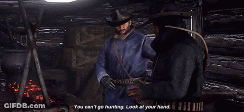 Cowboy Saying You Can't Go Hunting GIF