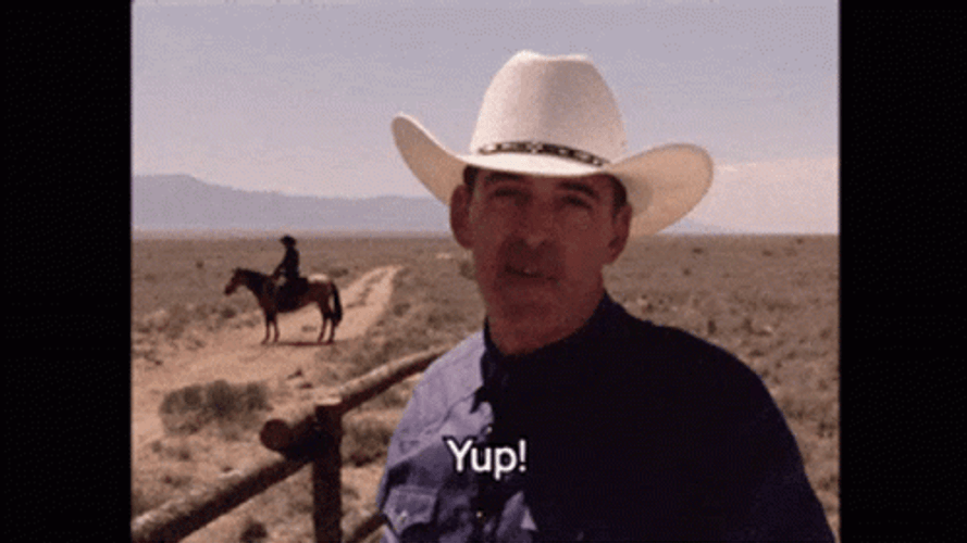 Cowboy Saying Yup GIF
