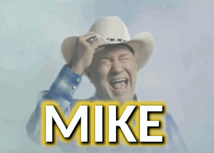 Cowboy Shouting Mike Mike Mike GIF
