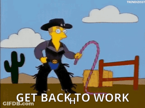Cowboy With Lasso Saying Get Back To Work GIF