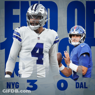 Cowboys And Giants Football Players On A Poster GIF