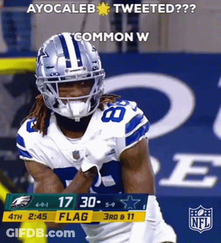Cowboys Football Player In Front Of Scoreboard GIF