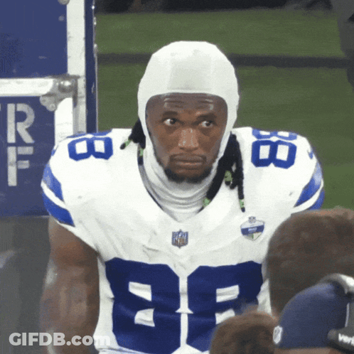 Cowboys Football Player White Helmet Number 28 GIF