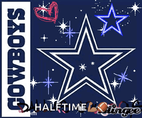 Cowboys Halftime Sign With Rainbow Star GIF