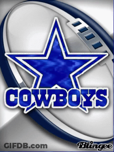 Cowboys Logo Blue Star On Silver Background GIF